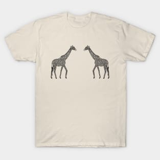 Giraffes in Love - cute animal ink art - on light colors T-Shirt